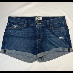 PAIGE Jimmy Jimmy Short in Tyson Destructed Denim Cotton Shorts Womens 29